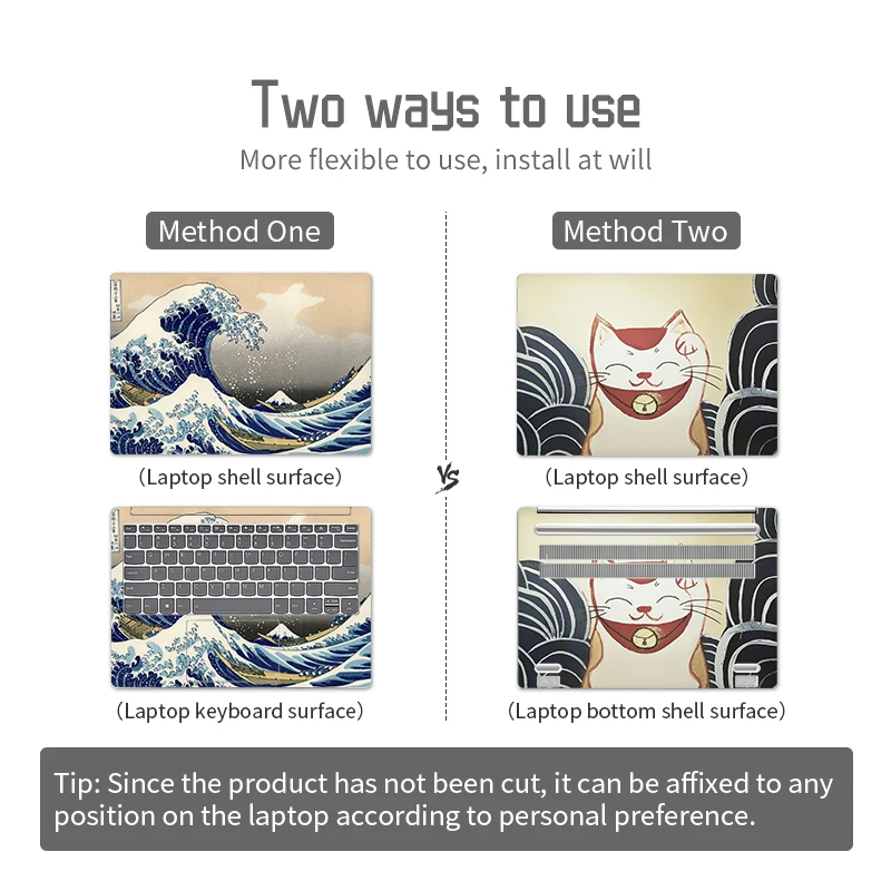 Universal Sea Wave Laptop Cover Sticker Skins Notebook Stickers 2pcs Decal 12\