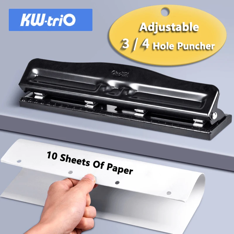 3/4/6-hole Adjustable Desktop Punching MachineA7/A6Paper Diary Storage Box Paper Office Supplies Manual Puncher