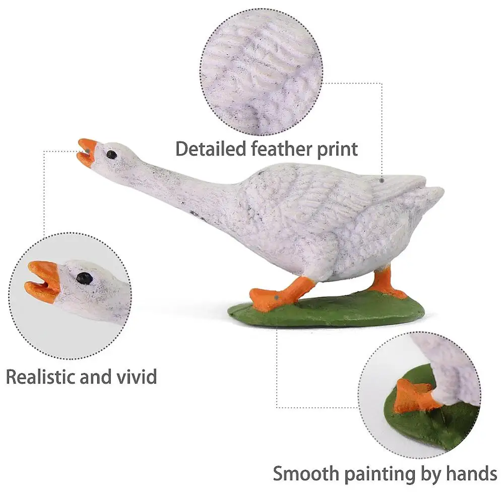 14pcs/28pcs Painted 1:43 Scale PVC Model Duck Goose O Scale Farm Animals Domestic Fowl Model Railway Layout AN4305