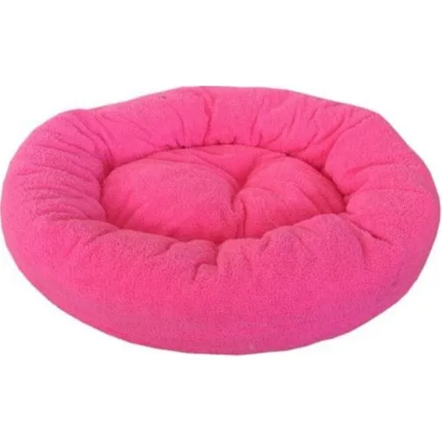 Piit Rope Cat Dog Bed-Round Fleece Fabric Grommet Bed (Pink)