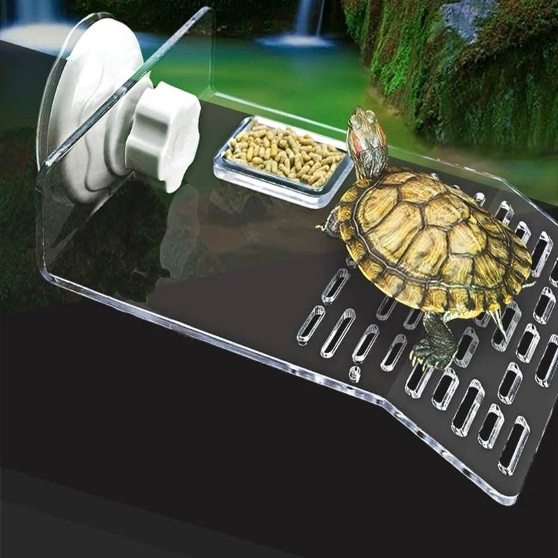 

Aquarium Feeder Platform Decoration Bask Crawler Acrylic Sun Roof Terrace Climb Tortoise Aquarium Float Decoration Food Feeding