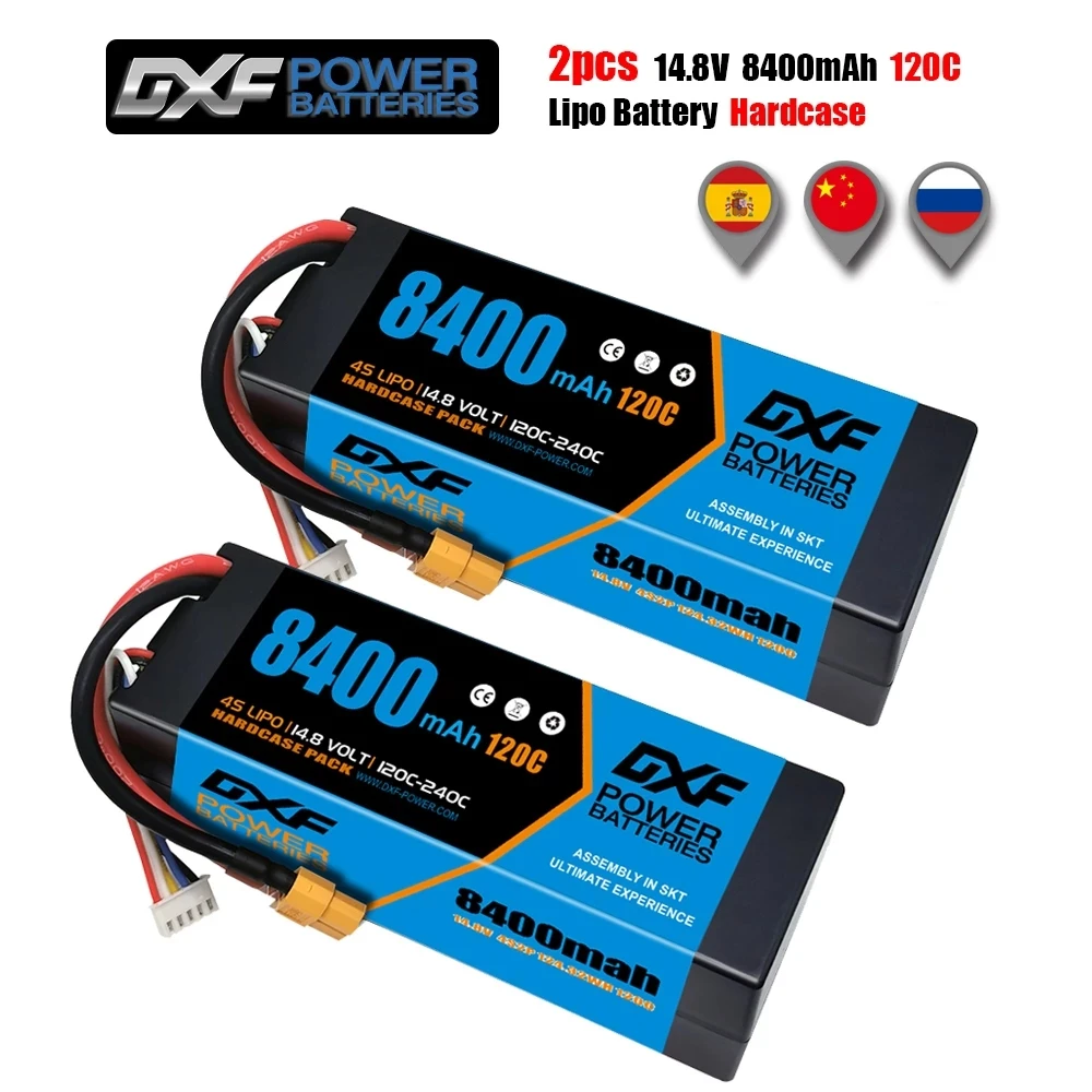 

DXF RC Lipo Battery 2S 7.4V 3S 11.1V 4S 14.8V 3500mah 4200mah 5200mah 6750mah 6500mah 8000mah 8400mah Graphene Helicopter Truggy