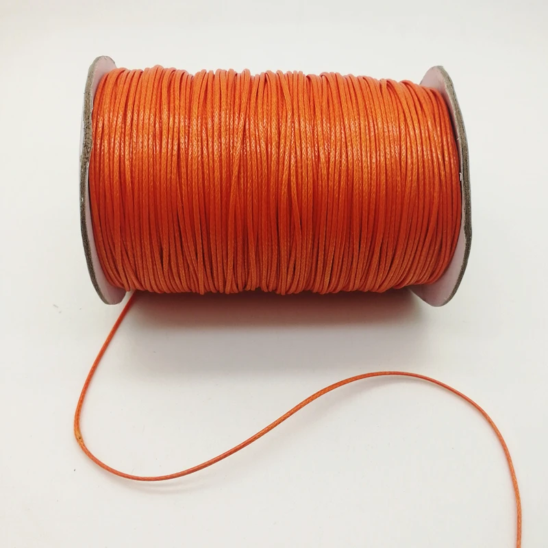 

0.5/ 0.8/ 1.0/ 1.5/ 2.0mm Orange Waxed Cord Waxed Thread String Strap Necklace Rope Bead For Bracelet DIY