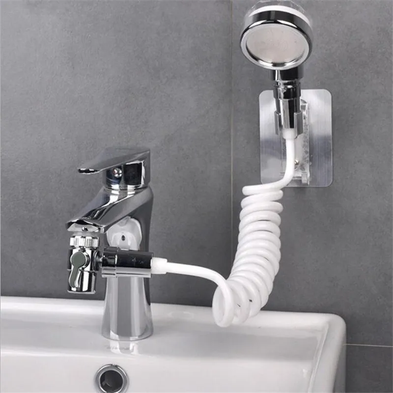 Kitchen Bathroom Sink Water Faucet External Shower Head Toilet Flush Extension Tap Small Nozzle Wash Hair Shower With Holder