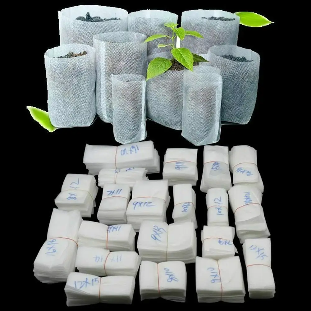 Professional 100Pcs/Set Degradable Plant Nursery Garden Nutrition Bags Pot Growing Container Garden Tool Accessories