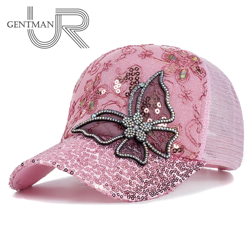 Casquette de Baseball avec Pendentif Papillon et Fleur pour Femme, Streetwear Réglable, Chapeau de Camionneur, Nouvelle Mode, Été