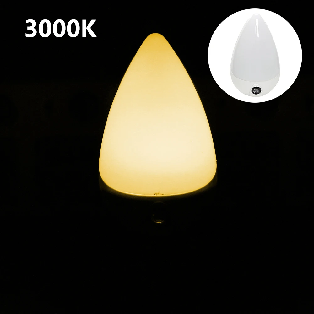 Smart led automatic adjustment night light sleep eye protection wall socket drop shape EU plug 90 degree rotation