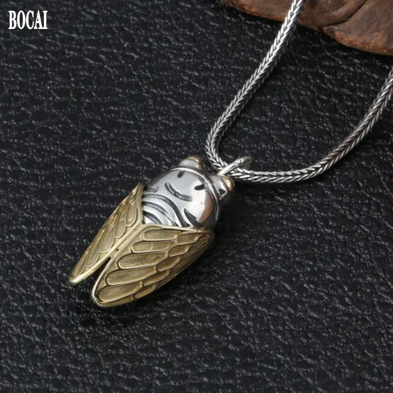 2020 new 100% real pure s925 silver jewelry men and women pendants simple personality summer cicada Thai silver pendant for men