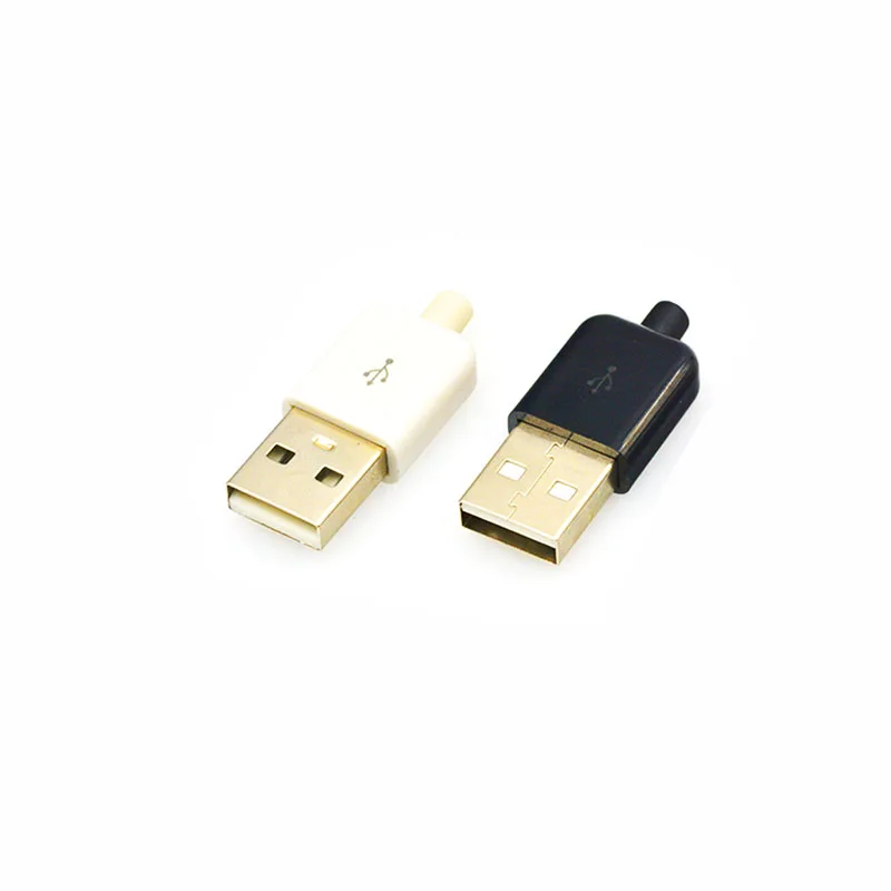 10PCS DIY Micro USB 5PIN / USB 2.0 4PIN Plug Type Male Assembly Adapter Socket Solder Type Plastic Data Charger Connection