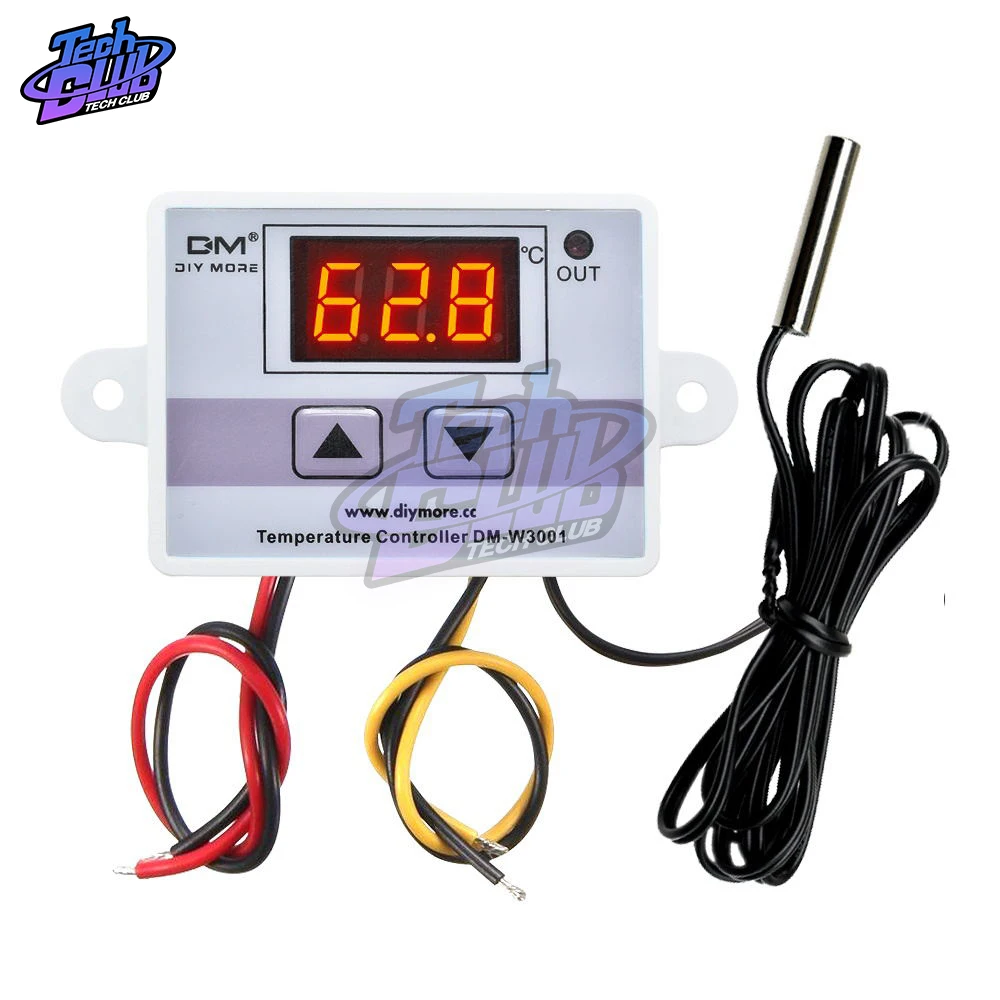 W3001 DC 12V 24V Digital LED Temperature Controller For Incubator Cooling Heating Switch Thermostat Waterproof Probe NTC Sensor