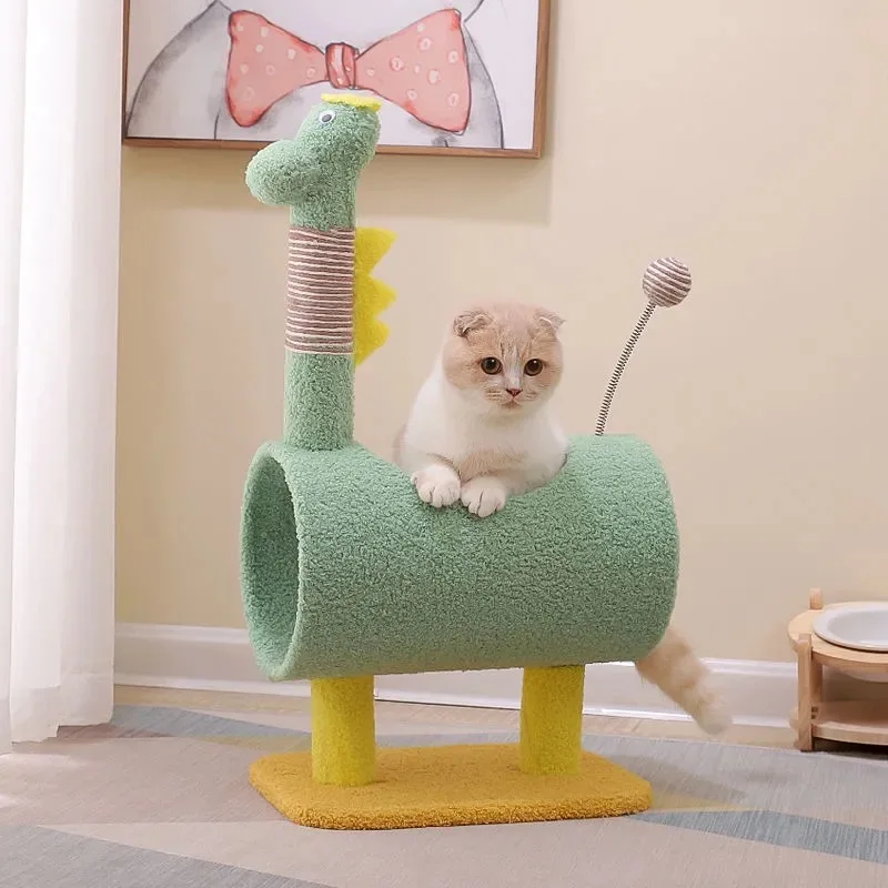 Cute Cat Scratcher Tree House, Climbing Frame, Scratching Post for Cats, Tower Board Toy, Pet Products, Pets Furniture