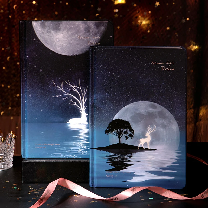 1 pcs Cute Color Pages Diary Agenda Graffiti A5 Starry Night Notebook Sketchbook Watercolor Drawing School Diary Stationery