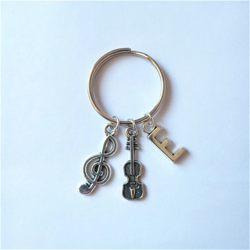Note Keychain Violin Keychain Initial Keychains Women Men's Accessories Music Lover Gift Graduation Gift