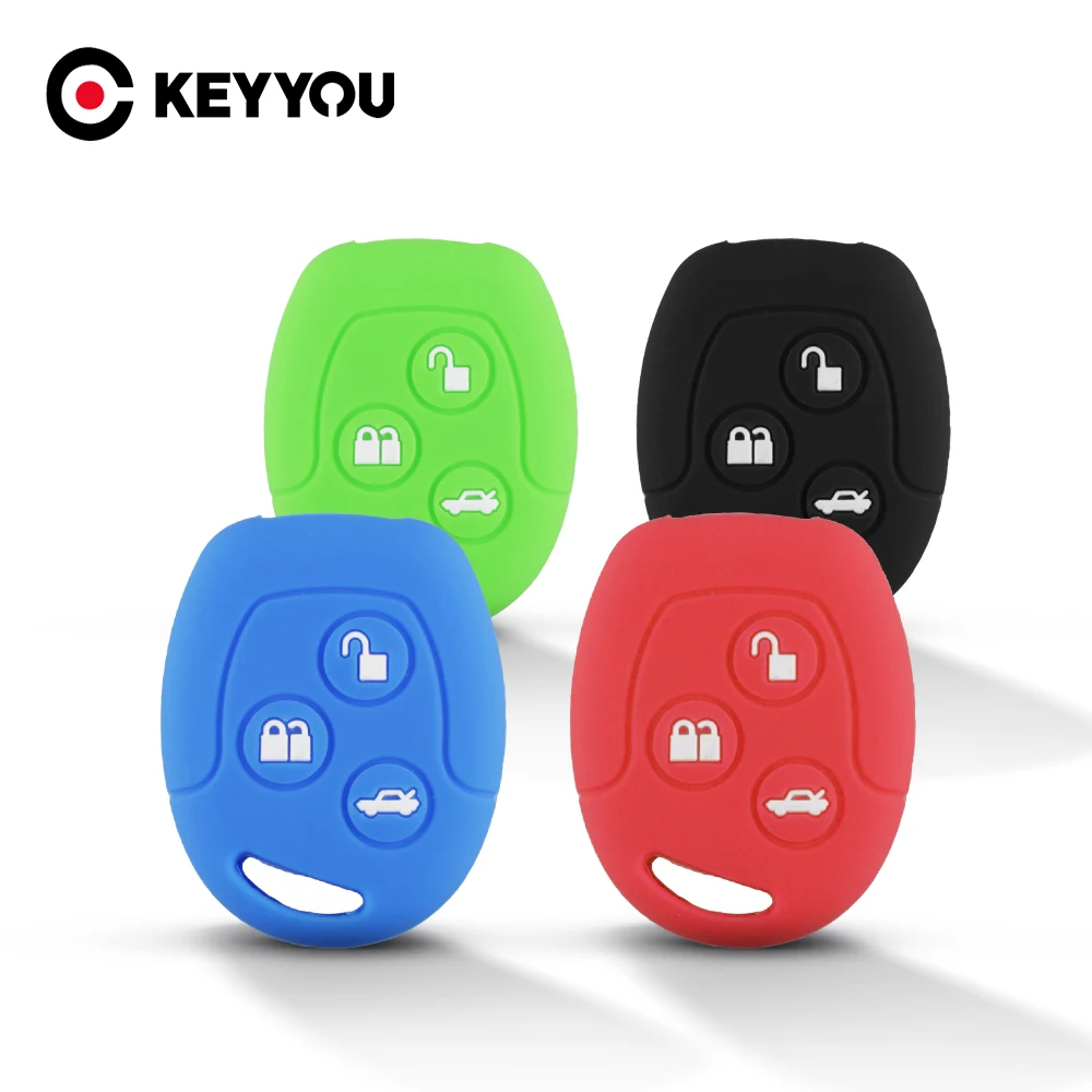 KEYYOU 2/3 Buttons For Ford Focus Mondeo Festiva Fusion Suit Fiesta KA Holder Protector Remote Silicone Car Fob Key Case Cover