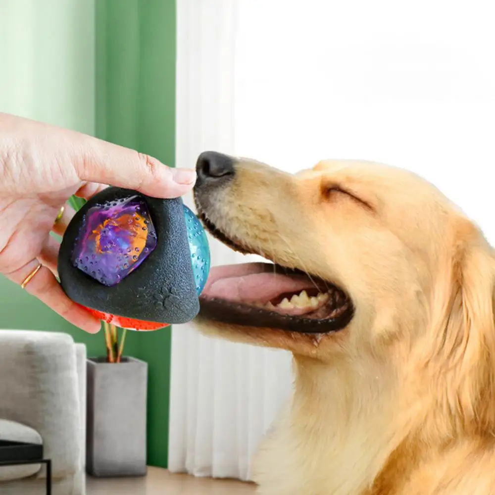 Dog Ball Toy Pet LED Ball Bouncy Glow Ball Pet Sound Ball For Pet Dogs Molar Training Ball Interactive Dog Toy Pet Accessories