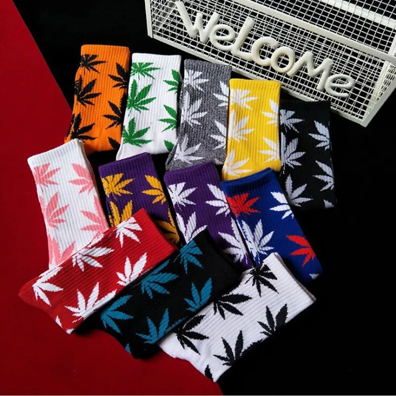 Best selling Men\'s Fashion Harajuku Funny Lady Weed Socks Happy Men\'s Cotton Hip Hop Hemp Socks Men\'s Fashion Warm Men\'s Socks