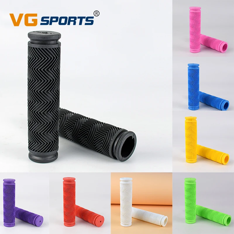 1pair Rubber Bicycle Handlebar Grips MTB Mountain Road Bike Grips BMX Fixie Bike Soft Grips Shockproof Bike Parts Accessories