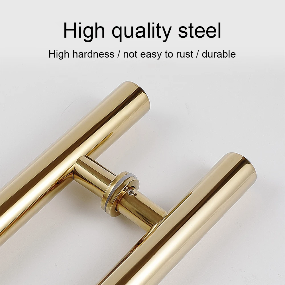 JACHOR Oval Shape Glass Door Handles Stainless Steel Barn Doors Pull Handle Set Shower Door Hardware Fittings