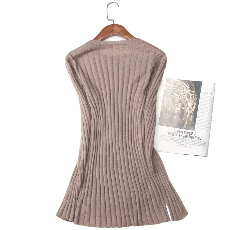 

100% Wool Sweater Knitted Sweaters and Pullovers Autumn Winter Clothes Women Casual Pullover Pull Femme LWL1196