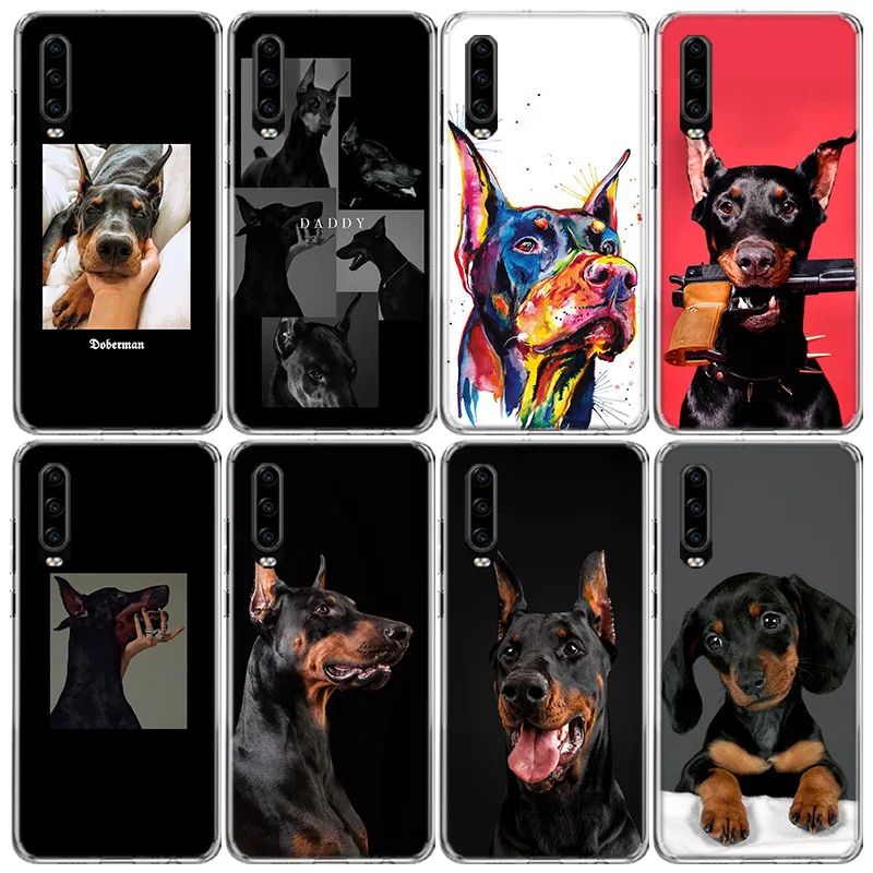 Animal Dachshund Doberman dog Phone Case For Huawei P50 P40 Pro P30 Lite P20 P10 Mate 10 20 Lite 30 40 Pro Cover Coque Shell