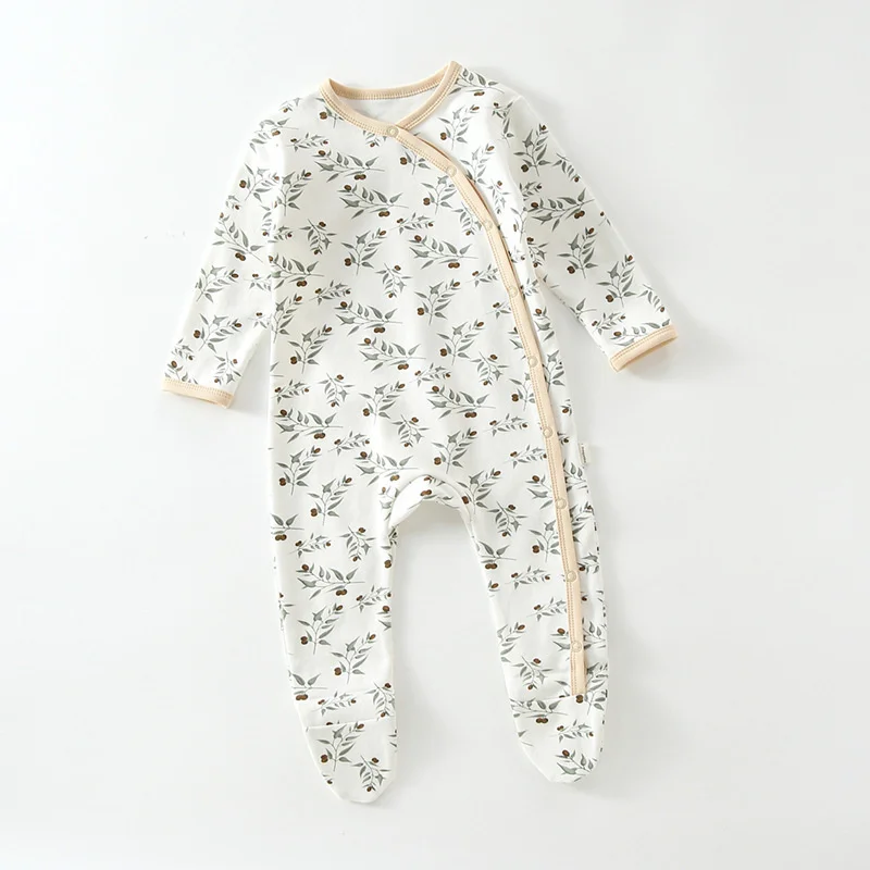 Baby Romper Footies Pyjamas For 0-12M Newborn Girl Boy Clothes Long Sleeves Buttons Baby Overalls Boy Girl Clothes Jumpsuits