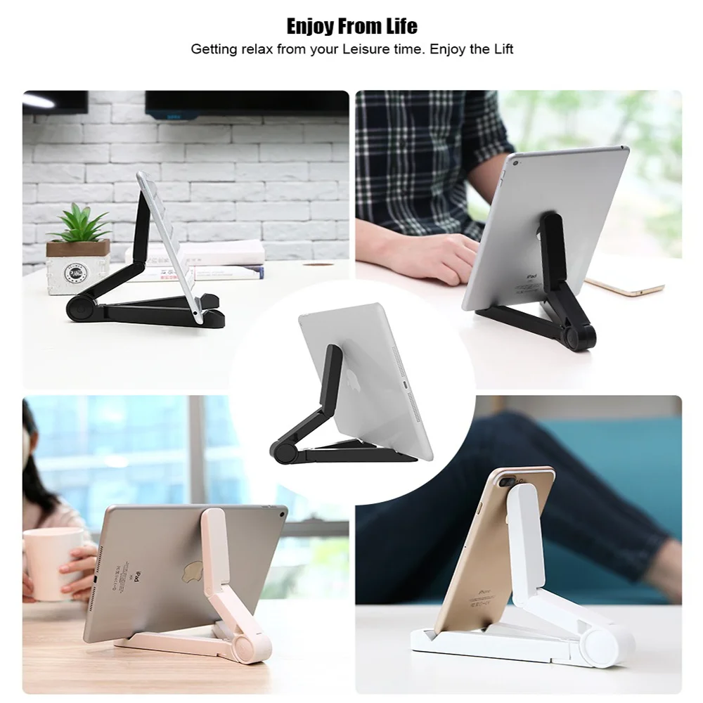 

Foldable Tablet Stand Support Adjustable Desktop Mount for iPad iPhone Samsung Phone Holder Tripod Table Desk Plastic Bracket