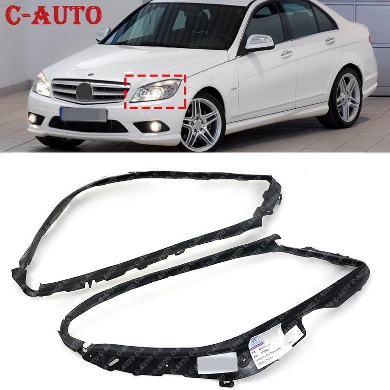 For Mercedes-Benz W204 C200 C250 C300 C350 C230 C280 07-11 Car Headlight Trims Sealing Cover  2048260991 2048261091 Car-styling