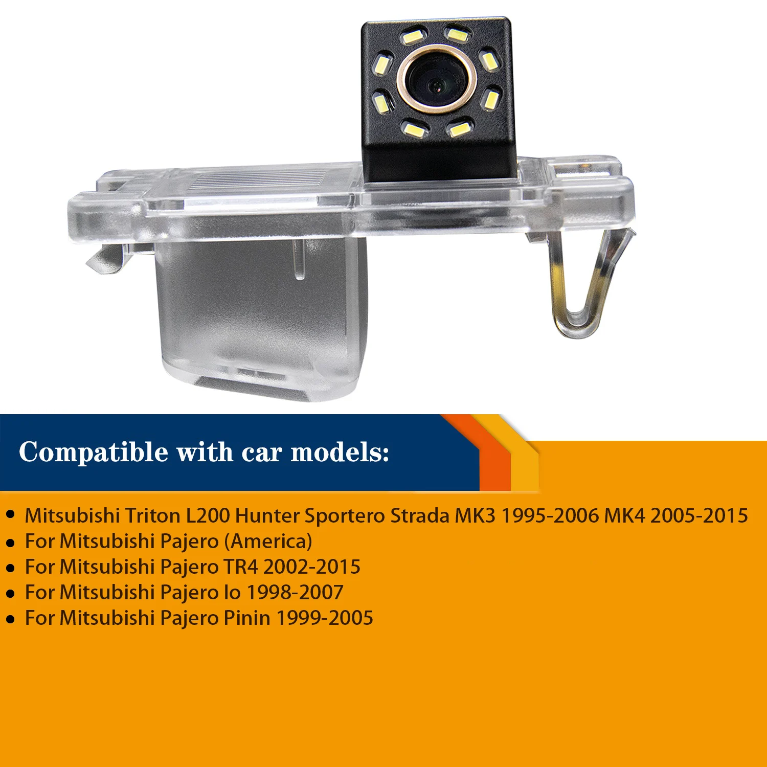 Misayaee Car Rear View Reverse Parking Camera Golden 8 Led for Mitsubishi Triton L200 Hunter Sportero Strada MK3