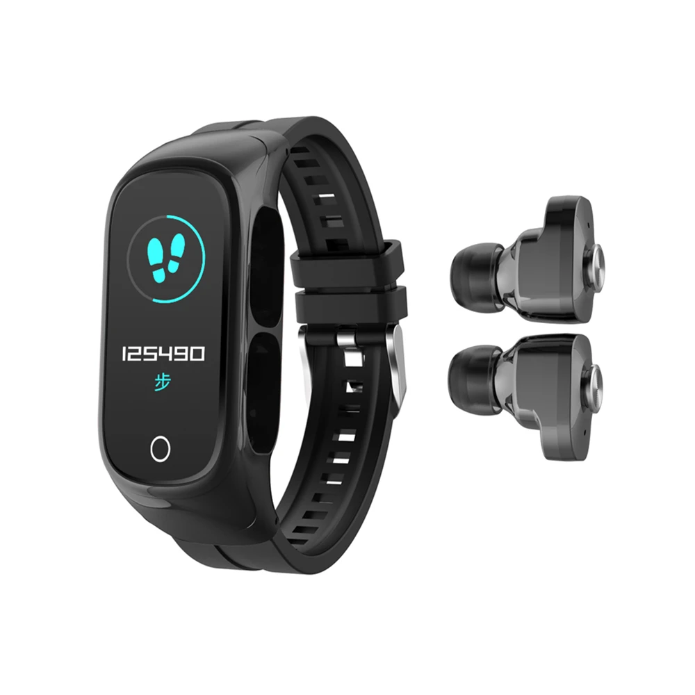 

N8 2021 New TWS Wireless earphone Bluetooth earbuds smart watch Bracelet touch screen Oxygen Watch Band Music Handsfree