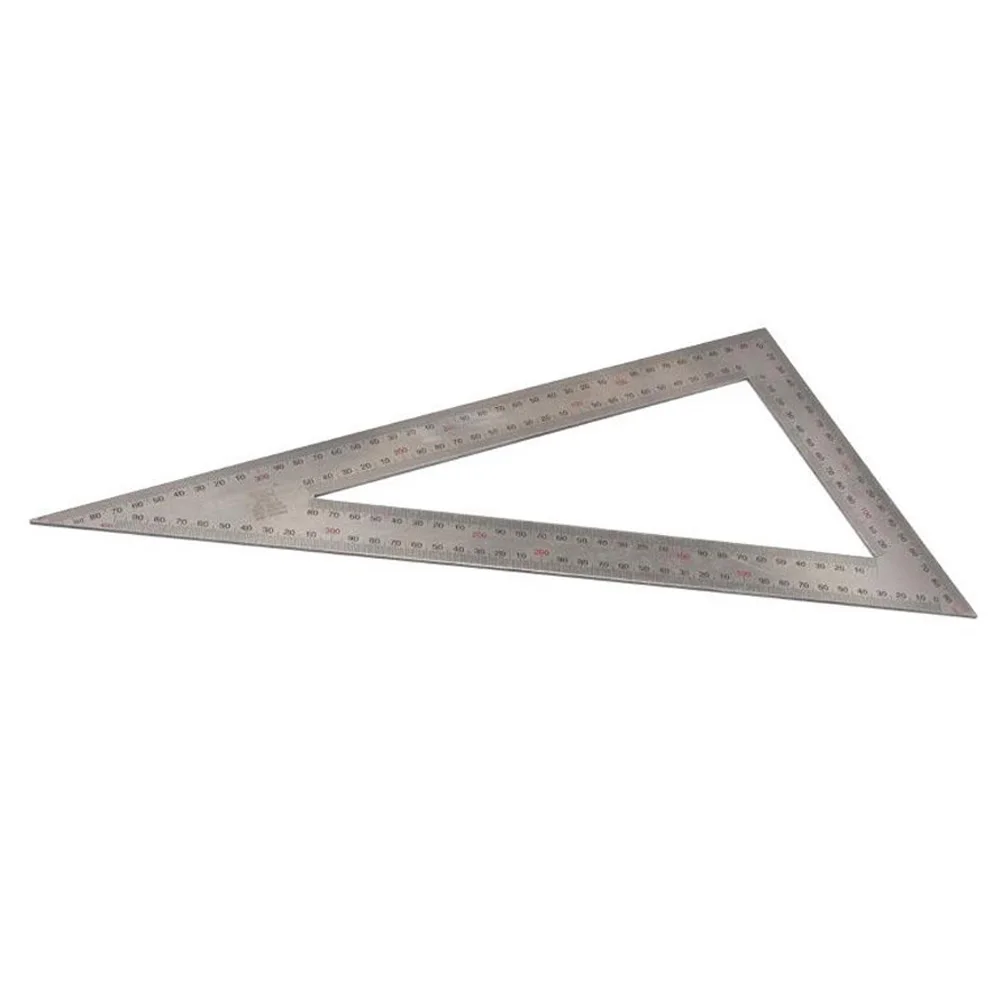 BOSI 20x40cm 2Cr13 Stainless Steel Triangle Square Metric & Inch Double Side