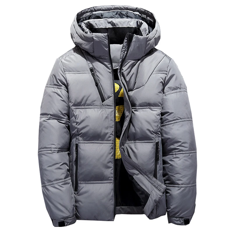 Men's Winter Windproof Warm Down Jackets Hooded High Quality Smart Casual White Duck Outerwear Coats Male Padded Jacket M-4XL