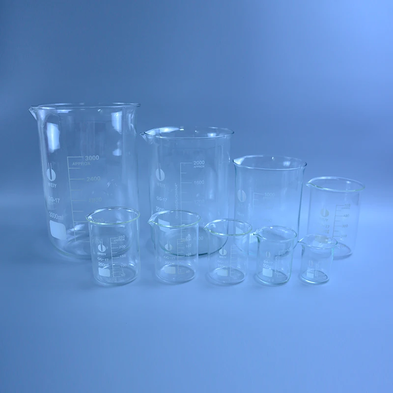 High-quality 1set Lab Borosilicate GLass beaker all sizes chemical experiment Laboratory Equipment All sizes