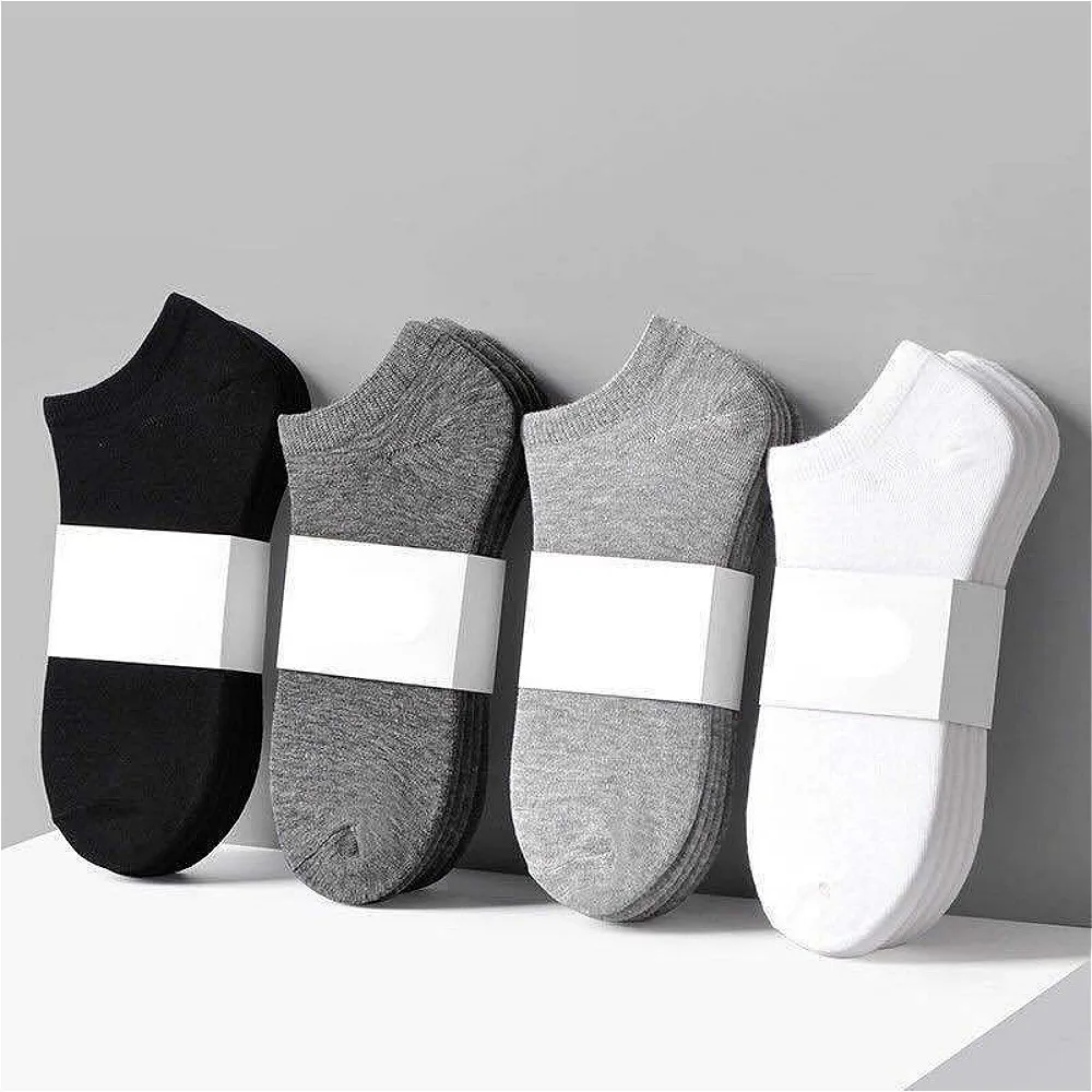 1 Paar einfarbige Baumwoll socken schwarz grauweiß männlich weiblich Sommer atmungsaktiv bequeme Sportboot Söckchen niedrig geschnittene Männer