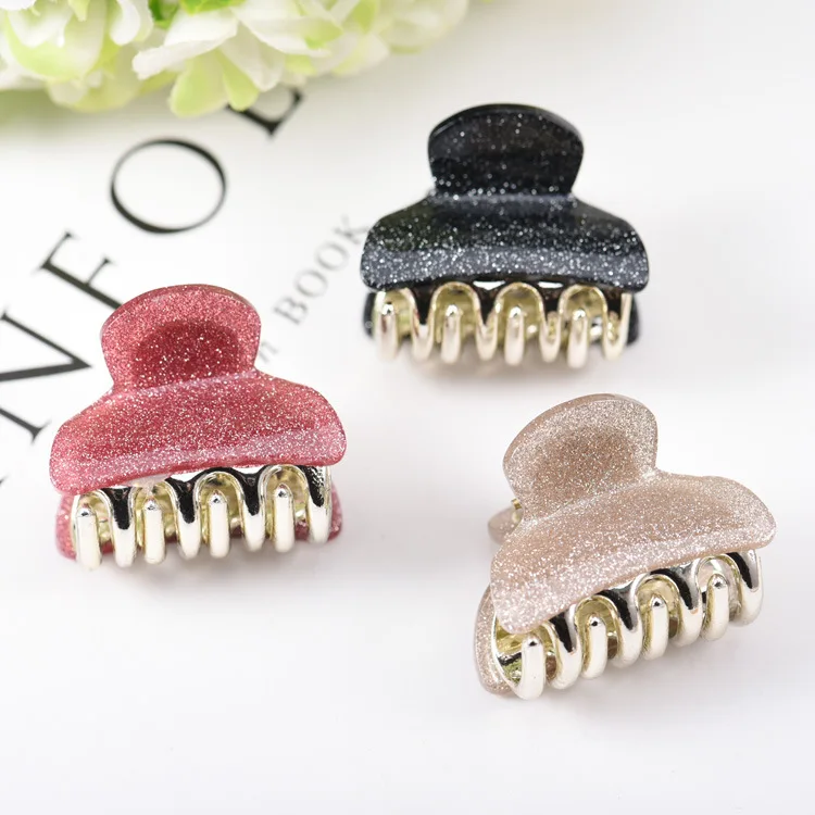 1PCS Fashion Trumpet 4CM  Shining Solid color Hair Claws Acrylic Solid Hair Clips For Girl Hairpins Hair Accessories