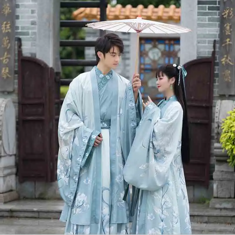 Hanfu Couples Chinese Ancient Traditional Hanfu Men&Women Adult Cosplay Costume Hanfu Dress Green For Men&Women Plus Size 3XL