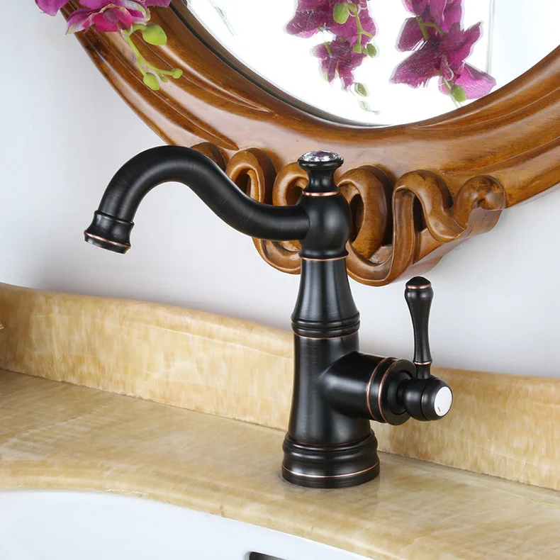 

ORB Brass Bathroom sink faucet Single hole Single handle Basin mixer Faucet Classical style Top Quality Copper Basin Taps