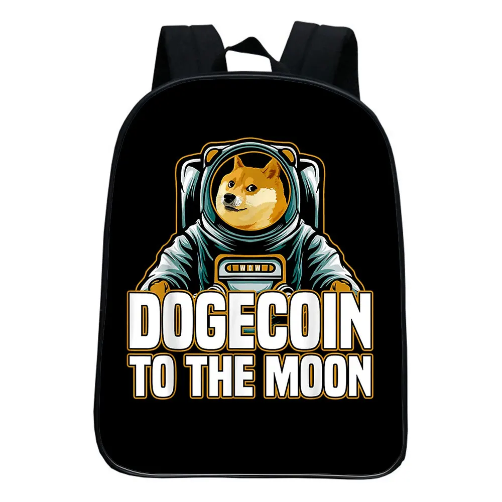 Dogecoin-mochila escolar unisex, morral escolar de dibujos animados para chico, mochila de viaje para guardería