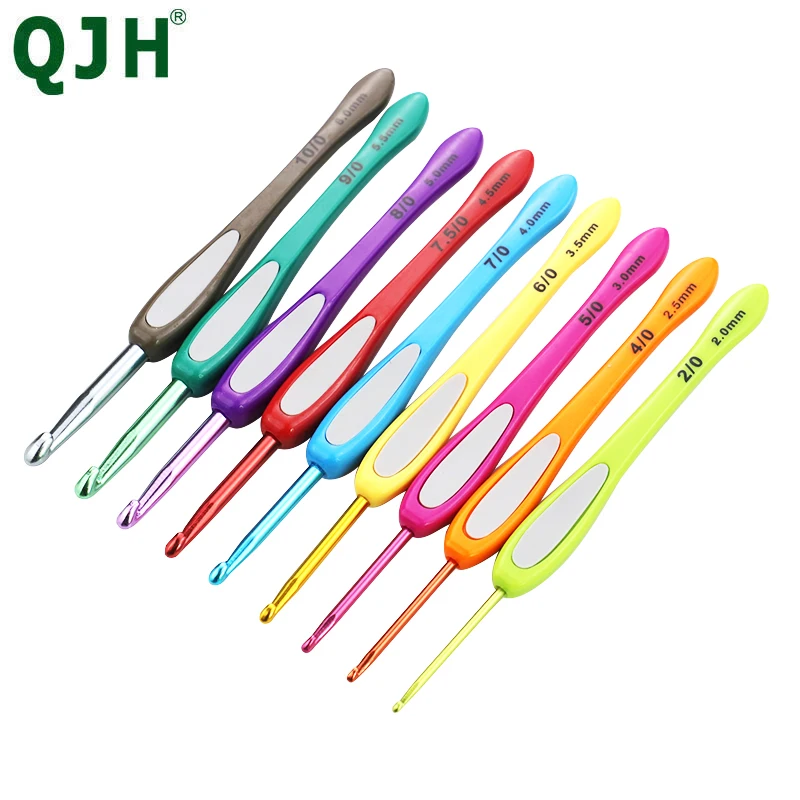 

Colorful Plastic Handle Alumina Crochet Hooks Knitting Needles Set 16 size 1.0mm-6.0mm Sweater Weaving Sewing Tools kit