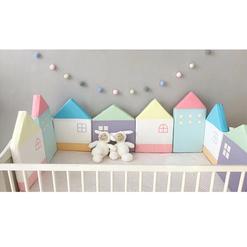 120CM Newborn Baby Bed Bumper Crib Protector Cotton Pillow Cushion Bed Fence Kids Room Decoration Infant Baby Cot Bumper Decor