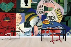 Papel tapiz personalizado de personaje abstracto, Fondo de pintura al óleo, decoración del hogar, sala de estar, dormitorio, mural 3d