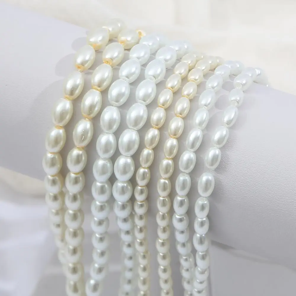 4x6/6x8mm Oval Shape Glass Imitation Pearl Beads Loose Spacer Beads for DIY Necklace Earring Bracelet Jewelry Making Garment