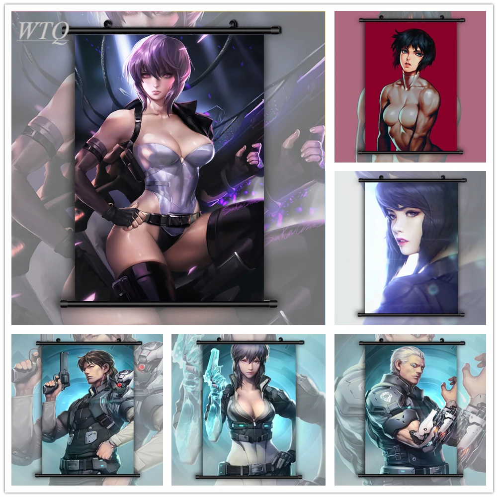 Anime Posters Motoko Kusanagi Retro Poster Canvas Painting Wall Decor Wall Art Picture Room Decor Home Decor