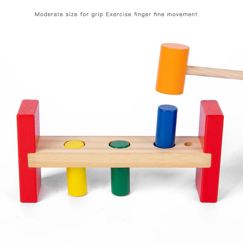 Montessori Houten Speelgoed Kleur Stapelen Tafel Vroeg Onderwijs Aids Baby Kids Speelgoed Drie-Kleur Stapelen Game Grote Speelgoed Voor jongens Meisjes