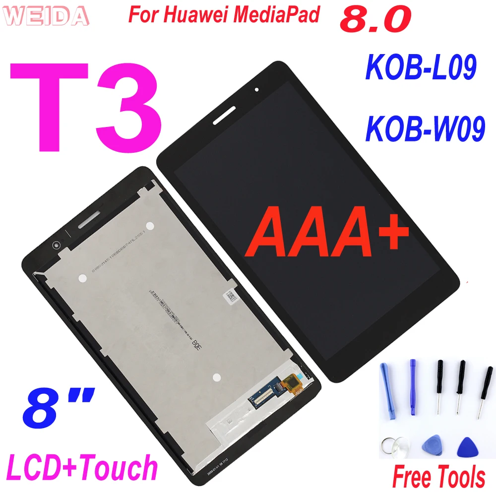 

Сменный ЖК-дисплей 8 дюймов для Huawei MediaPad T3 8,0 KOB-L09, ЖК-дисплей с сенсорным экраном и дигитайзером в сборе для Huawei T3, ЖК-дисплей AAA +