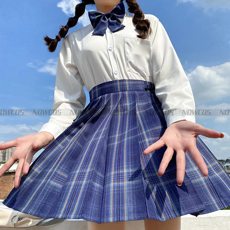 Celestial globe-faldas plisadas de cintura alta para niña, vestido a cuadros para mujer, uniforme escolar JK, ropa para estudiantes