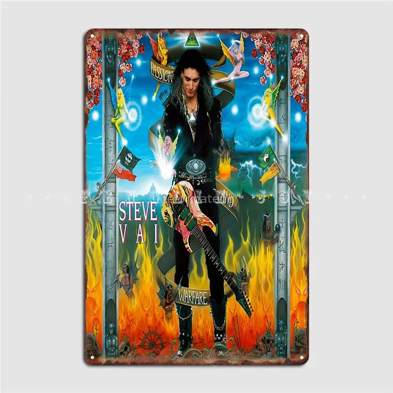 Guitarist Music Style Steve Vai 2016 Metal Sign Cinema Kitchen Mural Designing Plates Tin Sign Poster