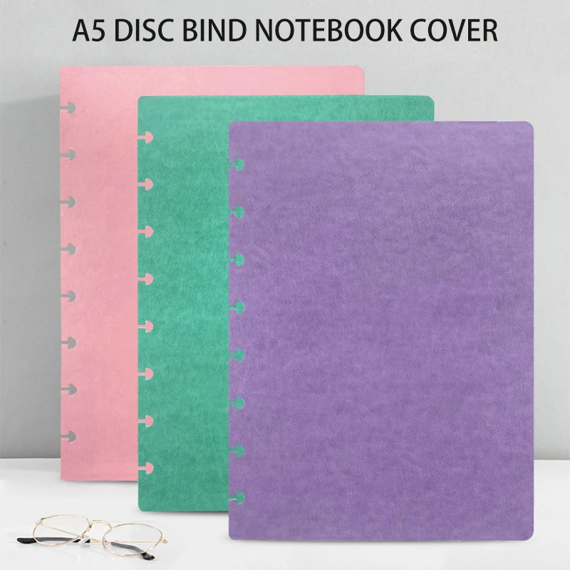 

2 Sheet Color A5 Discbound Binding Cover Mushroom Hole Notebook Shell Cover DIY Assembly Notebook Bind Cover 360 Degree Foldable