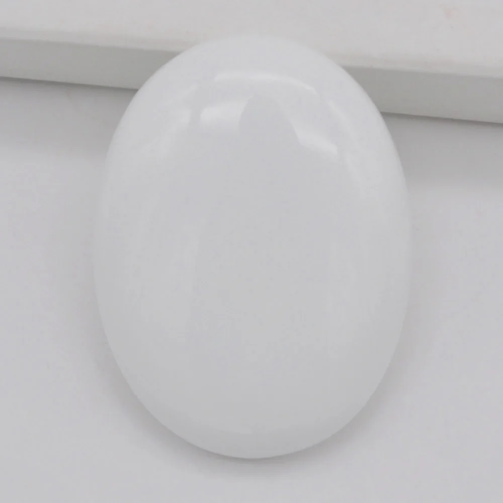 40x30MM Ceramic Whiteware Stone Oval Cabochon CAB GEM Jewelry Making H104