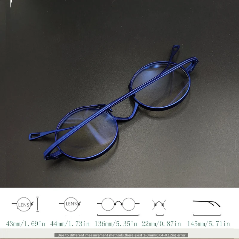 Japanese Pure titanium vintage round glasses anti blue myopia