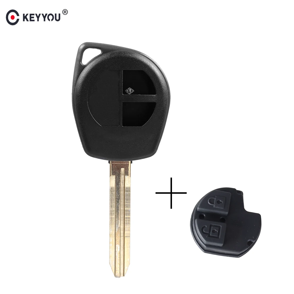 

KEYYOU 2 Button Remote Car Key Case Fob Key Shell For Suzuki Swift Grand SX4 Grand Vitara Swift Liana Key With Rubber Button Pad